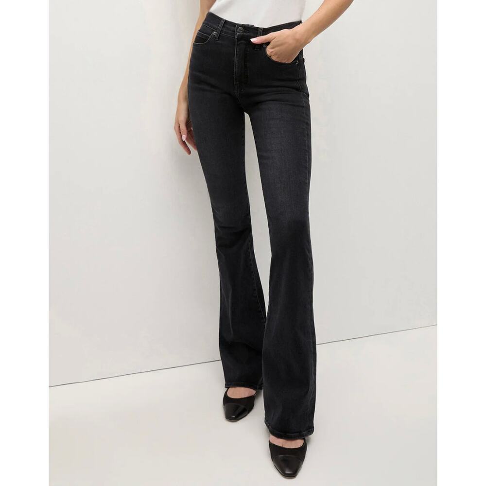Veronica Beard Beverly Skinny Flare Jeans Washed Onyx Size 29